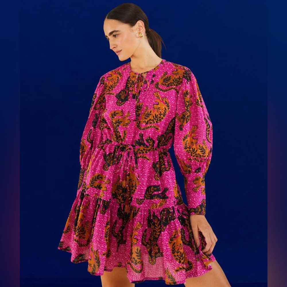 Farm Rio Pink Wild Leopards Mini Dress